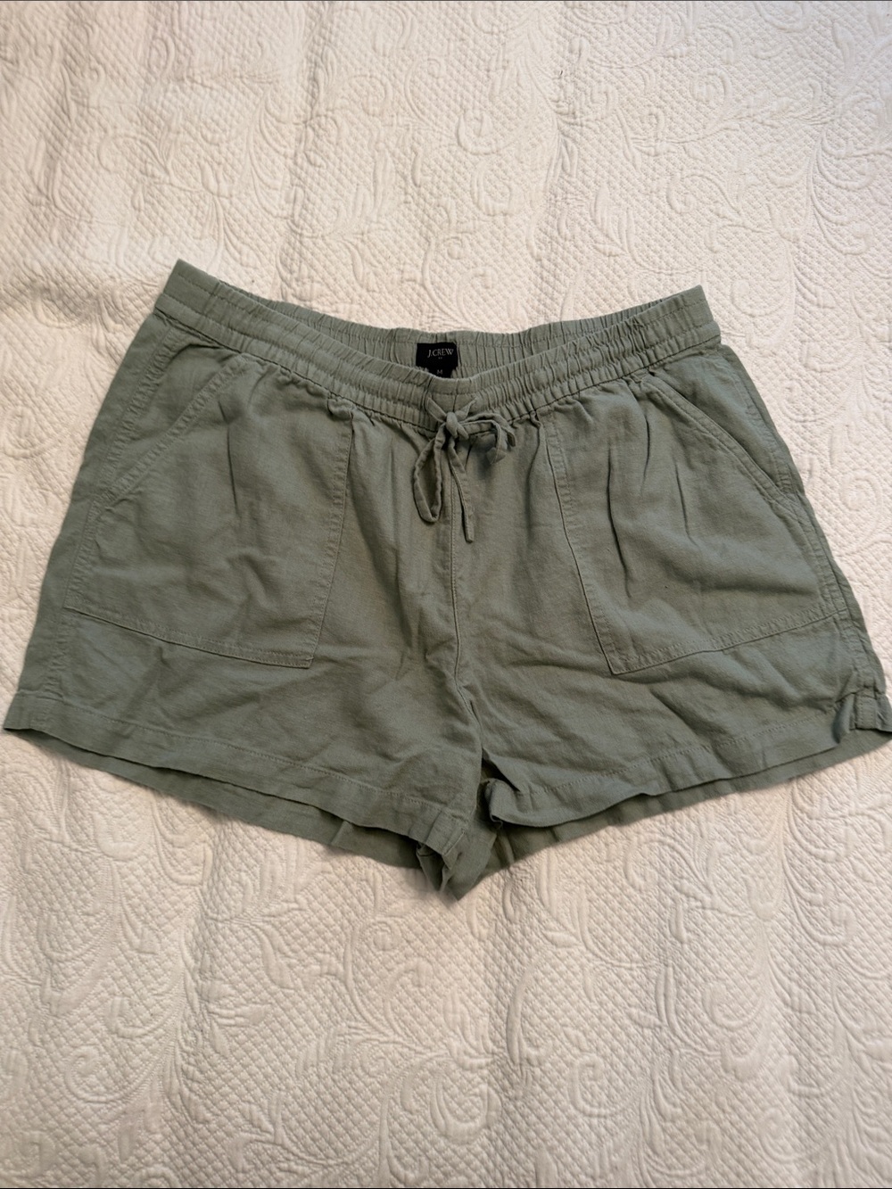 J. Crew Sage Green Drawstring Cotton Shorts